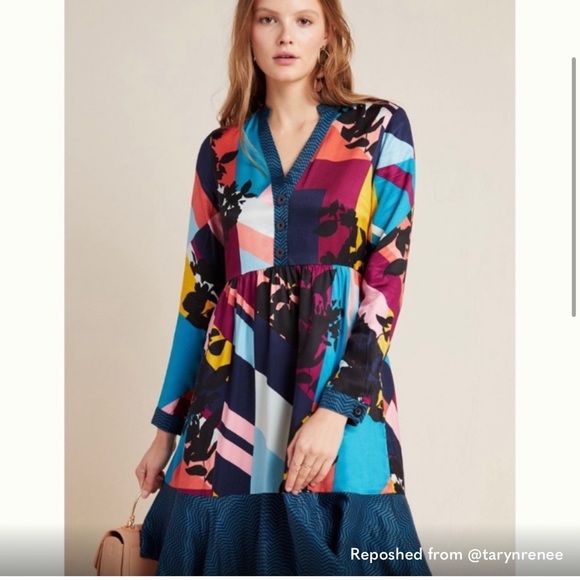 EUC Anthropologie Maeve Patchwork Dress - Picture 1 of 11